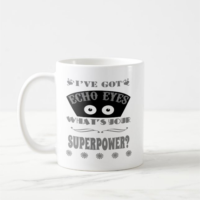 Taza De Café El eco observa la superpotencia (gris) (Izquierda)