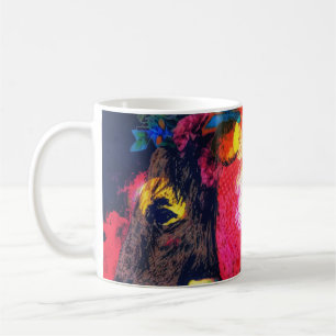 Taza De Café El elefante moderno africano del arte pop contempo