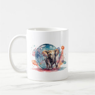 Taza De Café El Elefante Pintando un Elefante Creativo