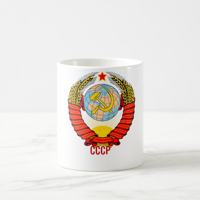 Taza De Café El emblema de la Unión Soviética con el CCCP (Centro)