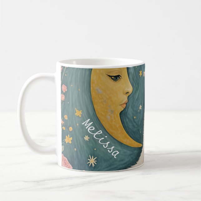 Taza De Café El encantador gato blanco con ojos verdes (Izquierda)