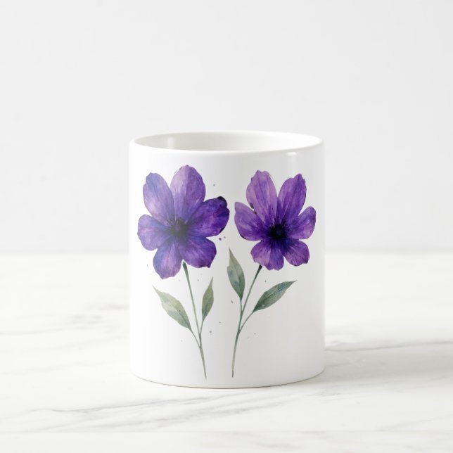 Taza De Café El encanto de las flores violetas (Centro)