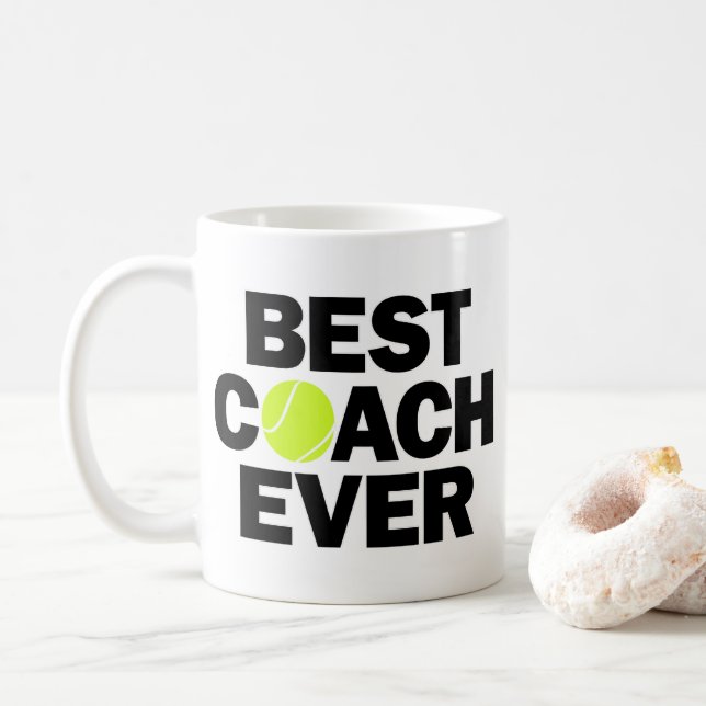 Taza De Café El entrenador de tenis es el mejor entrenador de c (Con donut)