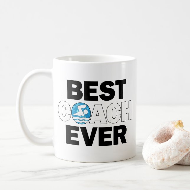 Taza De Café El Entrenador Del Equipo De Natación Es El Mejor E (Con donut)