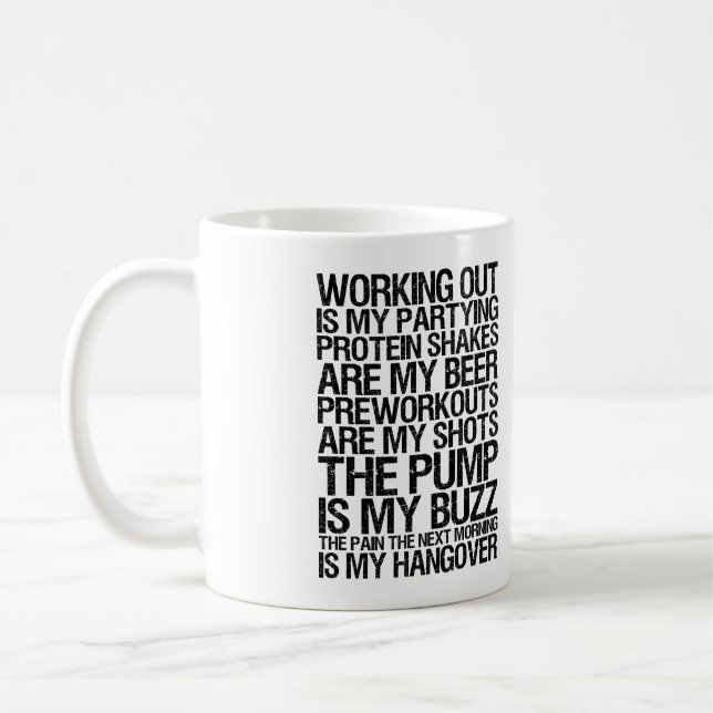 Taza De Café El entrenamiento es mi fiesta - Motivación del gim (Izquierda)