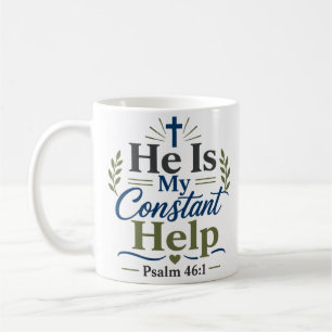 Taza De Café Él es mi ayuda constante Devocional matutino de fe