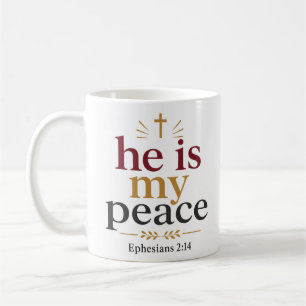Taza De Café Él es mi paz Inspiración Cristiana de Aliento