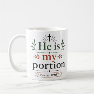 Taza De Café Él es mi porción cita inspiradora de promesa de es