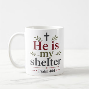 Taza De Café Él es mi refugio Cita bíblica inspiradora de la ve