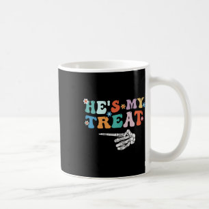 Taza De Café Él es mis parejas de Halloween con esqueleto de mi