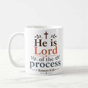 Taza De Café Él es Señor del Proceso Cita de Escritura Moderna