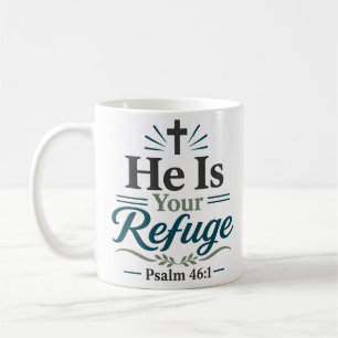 Taza De Café Él es tu refugio Cita de aliento espiritual