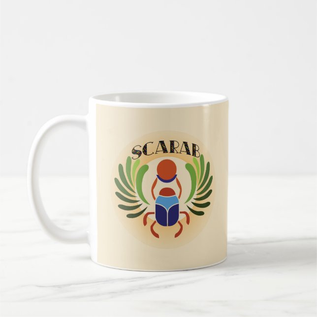 Taza De Café El escarabajo egipcio Scarab. Clásico de Egipto (Izquierda)