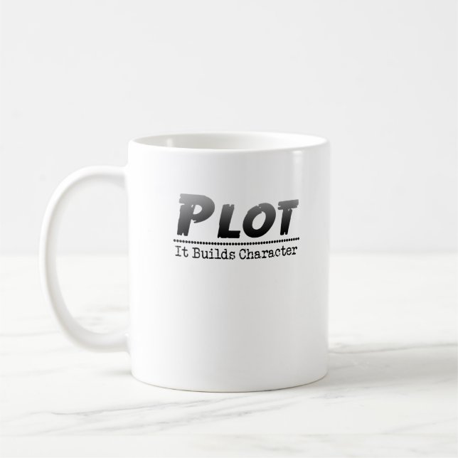 Taza De Café El Escritor Gracioso Pun Plot Crea Carácter (Izquierda)