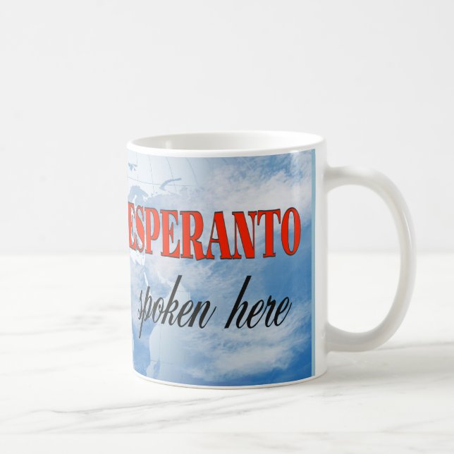 Taza De Café El esperanto habla aquí tierra nublada (Derecha)