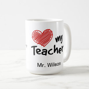 Taza De Café El espíritu escolar ama a mi profesor