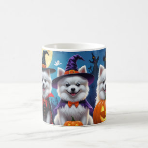 Taza De Café El esquimal americano Dogs Calabaza Halloween Funn