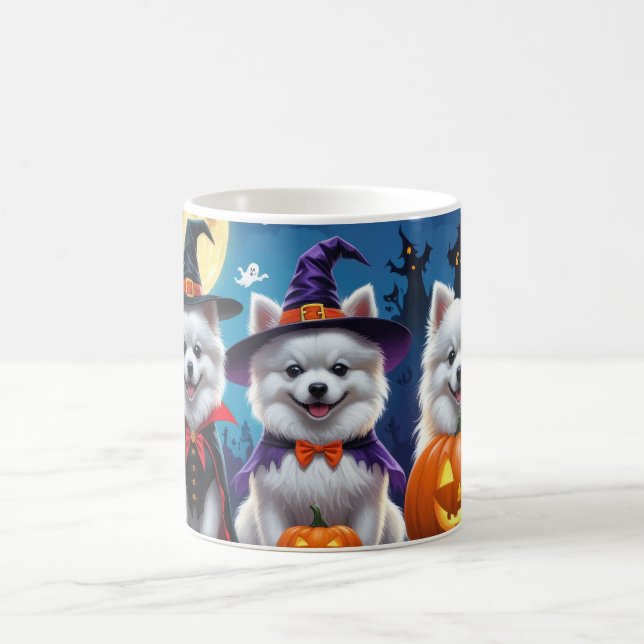 Taza De Café El esquimal americano Dogs Calabaza Halloween Funn (Centro)