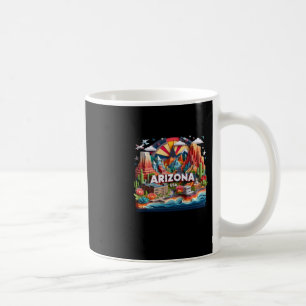 Taza De Café El Estado De Arizona En El Pegatina Estadounidense