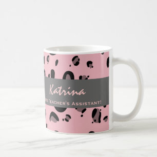 Taza De Café El estampado leopardo conocido de encargo auxiliar