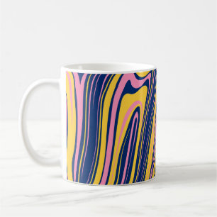 Taza De Café El estilo de los años 60 tiene fondo de ondas de