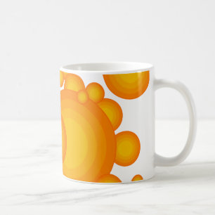 Taza De Café El estilo del año 70 de naranja