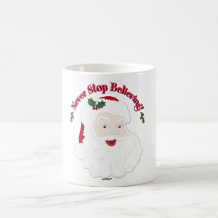 Taza De Café El estilo vintage de Santa nunca deja de creer