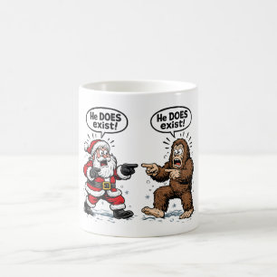 Taza De Café ¡Él existe! Santa & Bigfoot