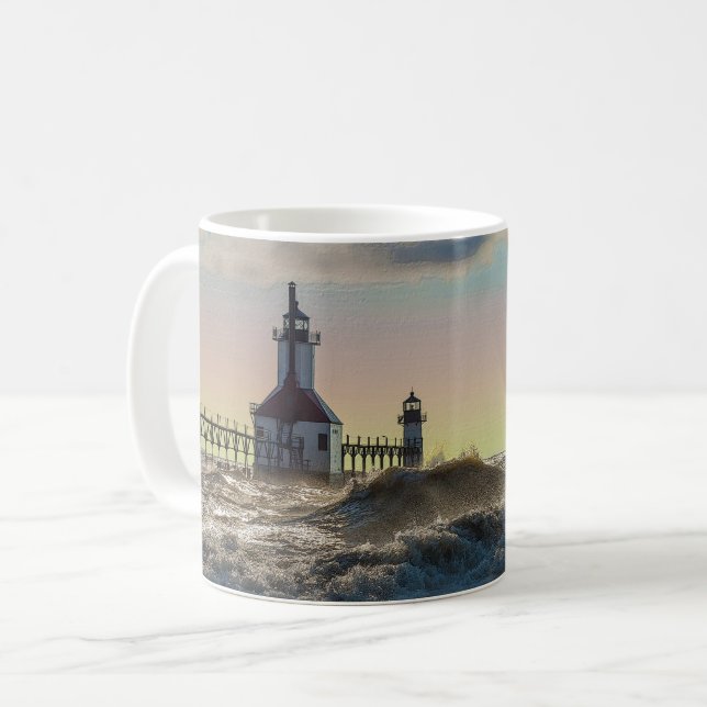 Taza De Café El faro de St Joseph Painterly Coffee Mug (Anverso izquierdo)