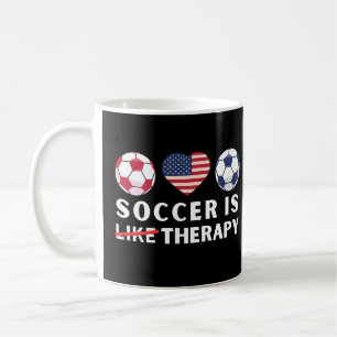 Taza De Café El fútbol de la bandera estadounidense es como la 