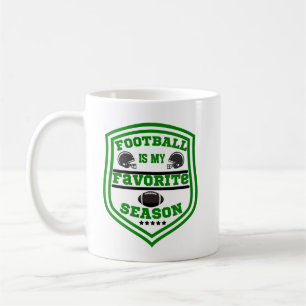 Taza De Café El fútbol es mi logo favorito de temporada, negro 