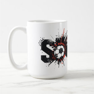 Taza De Café El fútbol es vida: diseño de tipografía moderna de
