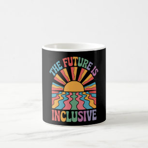 Taza De Café El Futuro Es Inclusivo Orgullo Arcoíris LGBTQ Retr