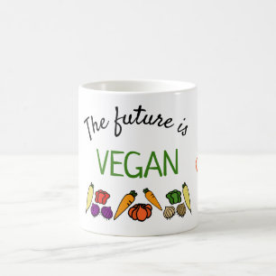 Taza De Café El futuro es VEGAN, personalizado, tu nombre
