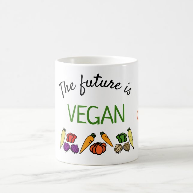 Taza De Café El futuro es VEGAN, personalizado, tu nombre (Centro)