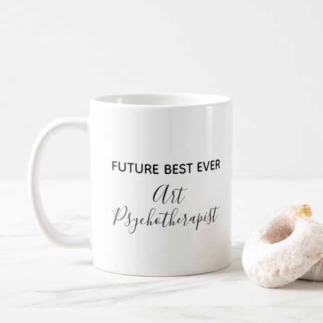 Taza De Café El futuro moderno mejor psicoterapeuta de arte (Con donut)
