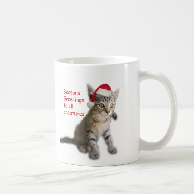 Taza De Café El gatito de Tracy, saludos de las estaciones (Derecha)