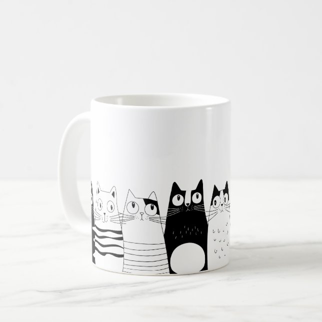 Taza De Café El gato adorable sentado (Anverso izquierdo)