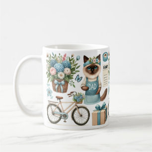 Taza De Café El gato ama los deseos del día del padre para los 
