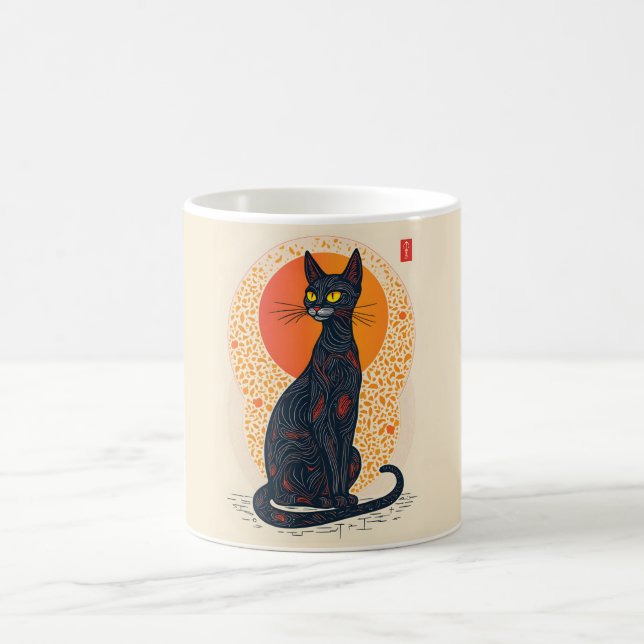 Taza De Café El gato artístico (Centro)