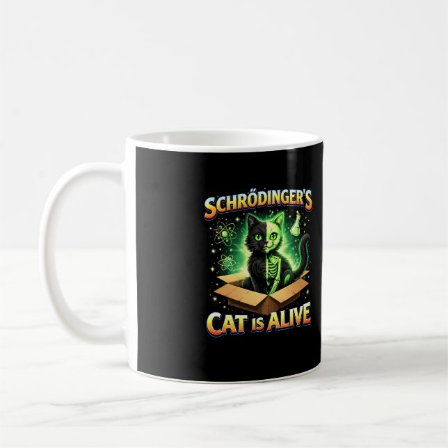 Taza De Café El gato curioso de Schrödinger (Izquierda)