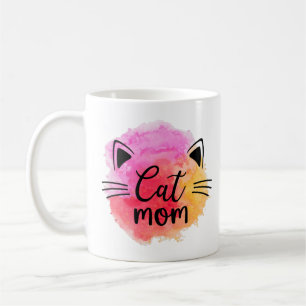 Taza De Café El gato de mamá se enfrenta a un colorido moderno