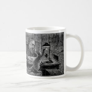 Taza De Café El gato de Mark Twain Snuffs su vela