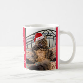 Taza De Café El gato de Santa Gato recibe leche y Navidades de 