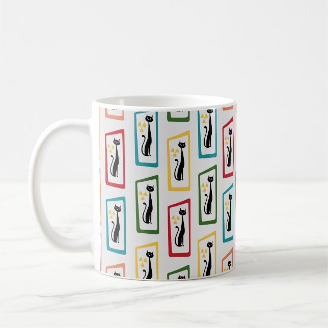 Taza De Café El gato de Schrödinger a mediados del siglo modern (Izquierda)