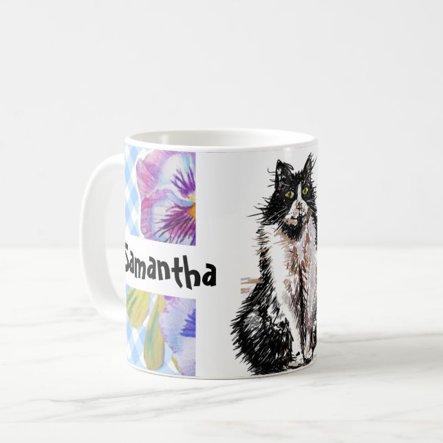 Taza De Café El gato de Tuxedo te ama el imán de los gatos negr (Anverso izquierdo)