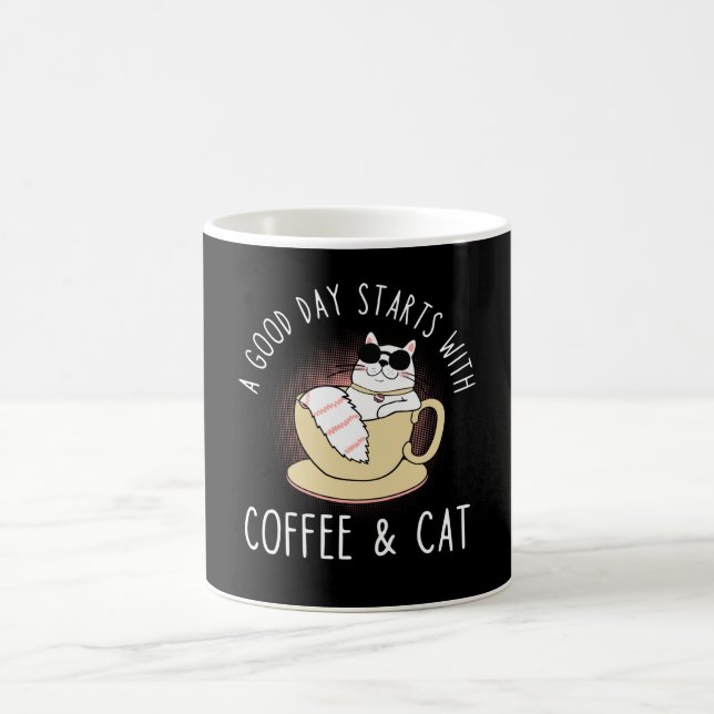 Taza De Café El gato del café dice (Centro)
