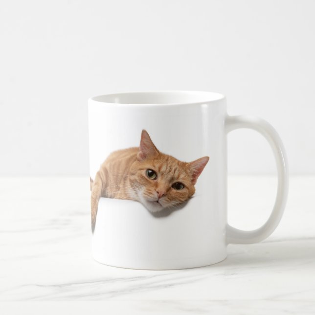 Taza De Café El gato del naranja está tumbado (Derecha)