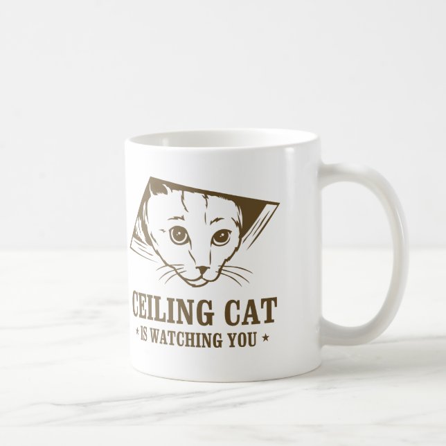 Taza De Café El gato del techo le está mirando (Derecha)