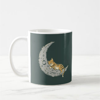 Taza De Café El gato duerme en la luna